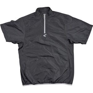 Easton Men's Alpha Short Sleeve Baseball Cage Jacket Size Small Black Pockets